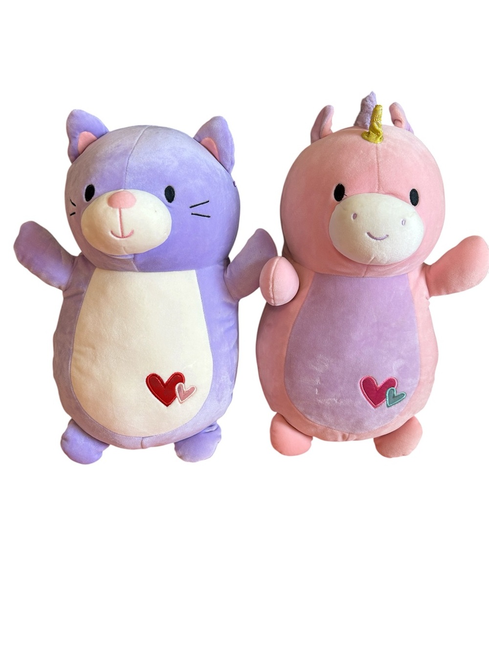 Bundle 2 Hug Mee Squishmallows Tanya the Unicorn and Frank the Purple Cat 14”